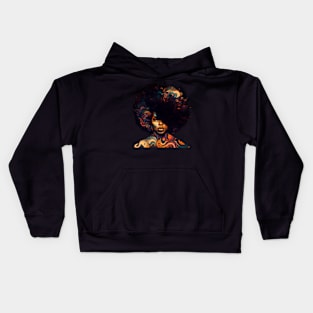 afro vintage style Kids Hoodie